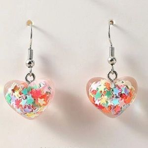 Heart Shaped with Confetti Multicolored Stars